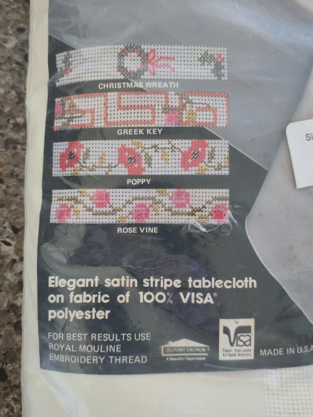 Vintage Progress Creation Cross Stitch Tablecloth Blank Kit 60x104